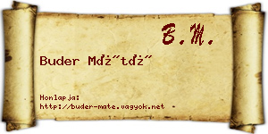 Buder Máté névjegykártya
