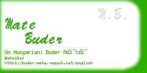 mate buder business card